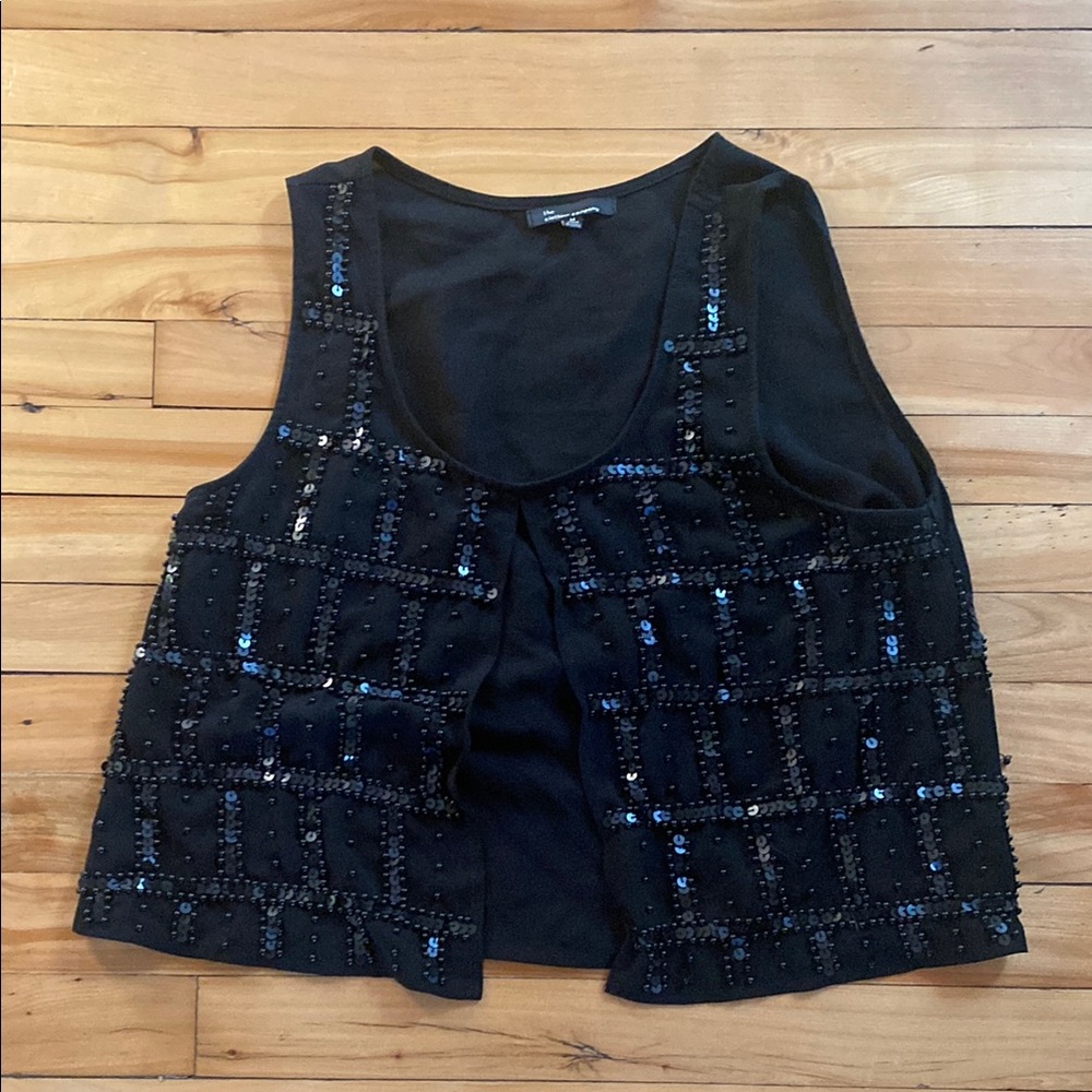 Black Sequin Embellished Women's Top